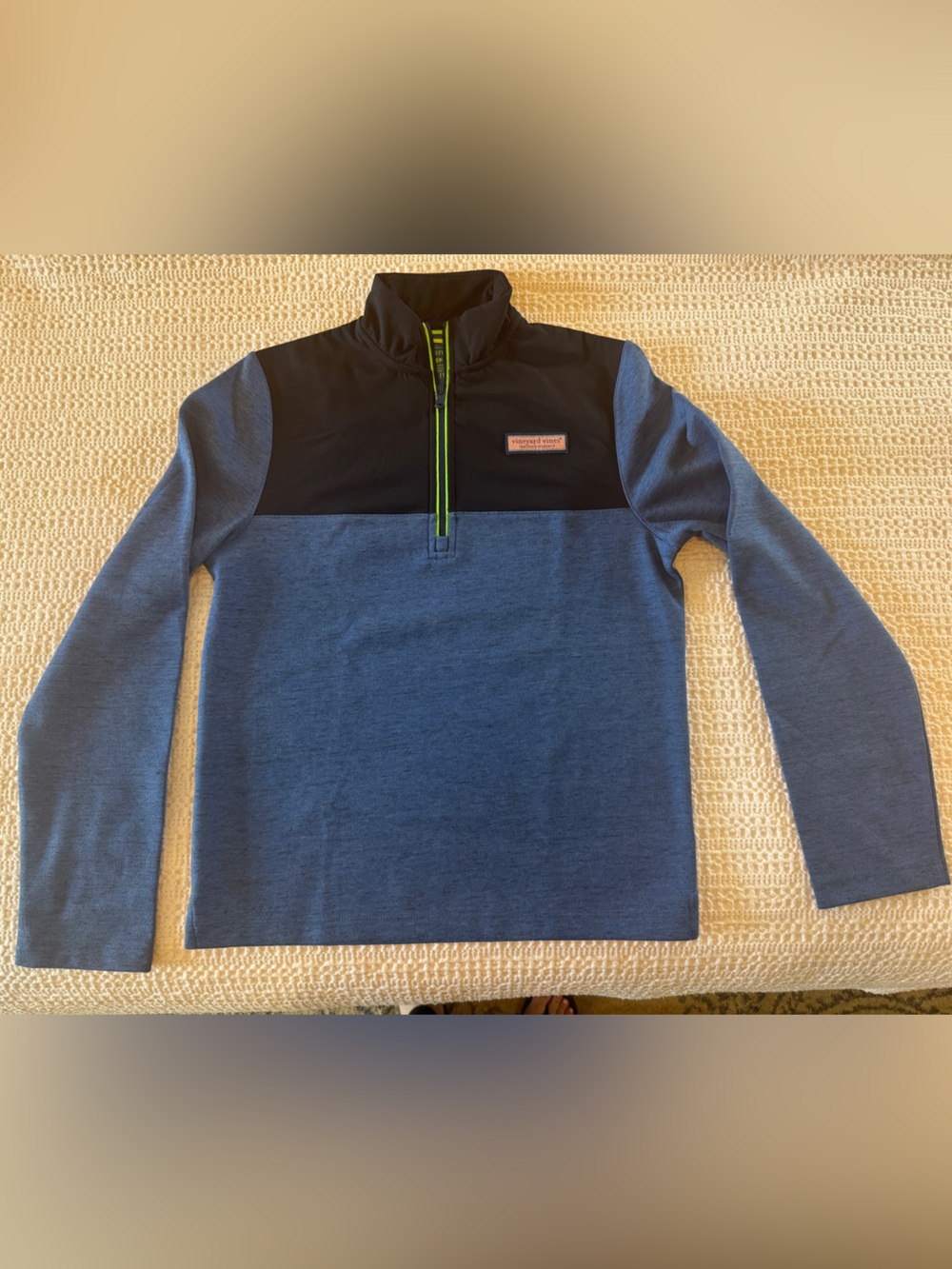 Vineyard Vines Shep Shirt Quarter Zip Pullover Boys XL 18 Blue Preppy